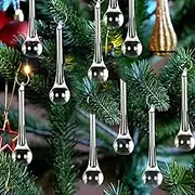 40Pcs Crystal Hanging Ornaments 3 Inch Clear Teardrop Chandelier Decor Glass Hanging Ornaments for Christmas Tree Decorations Party Home Decor