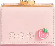 [YINHEXI] Wallet for Women, Womens Wallet Card Holder, Small Trifold RFID Blocking Purse, Cute Small Leather Pocket Wallet for Women, Girls, Ladies Mini Short Purse, Baby Pink, Cute