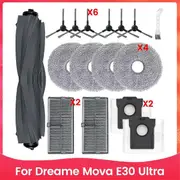 Replacement Parts for E30 Ultra Robot Vacuum Cleaner Main Side Brush Hepa Filter Mop Cloth Dust Bag As Shown