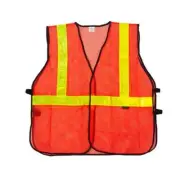 Lattice Reflective Safety Vests, Florescent Fabric, Orange (10 Pack)