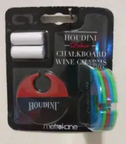 Metrokane Houdini Chalkboard Wine Glass Stemware Charms Set Of 6