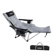 Reclining Camping Chair with Removable Footrest Lounge Chair with Black