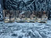 4 Etched Monogrammed "S" Drinking Glass Clear Whiskey Rocks Lowball Barware