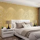 2 Rolls Yellow Gold Petal Pattern Wallpaper Modern Background Home Wall Accent