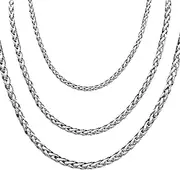 [Rstigiker] Cuban Link Chain for Men Boys 3mm/5mm/7mm Miami Cuban Necklace Stainless Steel Mens Chain, Diamond Cut Hip Hop Link Chains Necklace for Women Men, 55CM