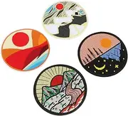 TEMPNAP 4Pcs Embroidered Clothing Patches DIY Decorative Appliques for Garment Repair Unique Fashion Design for Hats Bags and Clothes Hot Melt Sticker for Easy Application