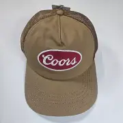 Coors Mens Trucker Hat Cap Mad Engine Baseball Snapback Adjustable Tan Mesh NEW