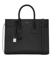 Saint Laurent Classic Sac de Jour Small in Black Croc-embossed Leather