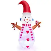 NEW 8 ft. Tall Snowman Christmas Airblown Inflatable Flashing Lights Yard Decor