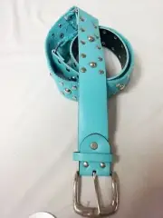 Kids Canvas Web Toddler Girls Stud Blue Belt Size M/L