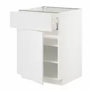 METOD / MAXIMERA base cabinet with drawer/door, white/Stensund white, 60x60x80 cm