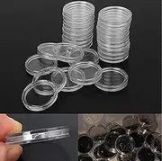 Xiaolanwelc@ 100Pcs/Set 26mm Clear Coin Capsules Case Coins Holders Specie Container Storage Boxes Organizer Collectibles (26 mm)