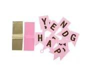 Happy Birthday Banner Paper Flag Decorative Banners Birthday Party Decorations(Pink pink gold）