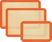 Silicone Baking Mat, 3 Pack Reusable Non-Stick, Food Safe Mats for Oven Sheet