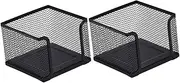 KITANDOVE 2pcs Memo Papers Case Memo Pad Dispenser Note Papers Holder Memo Pad Holder Desk Memo Pad Case Notepad Dispenser Mesh Notepad Holder Memo Papers Container Office Supplies