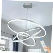 3-Rings Modern LED Chandelier Dimmable Pendant Lighting with 3 Rings Silver