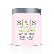 SNS Nail Dip Dipping Powder Natural PINK GLITTER F4 16oz 448g