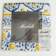 Mirabello Italy 4 100% Cotton Napkins Sorrento Lemons Blue Stripe Yellow 18x18