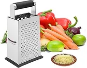 Cheese Grater, Gourmet 4-Sided Stainless Steel Box Grater for Fine, Medium and Coarse Grate, and Slicing，Cheese Stainless Steel Vegetable Slicer Food Shredder 4-Sided Convenience Gadgets for Kitchen