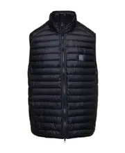 logo patch padded gilet M blue