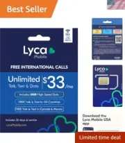 Lyca Mobile Prepaid 5G/4G SIM Card | $33 Plan | Unlimited Talk, Text & Data |...