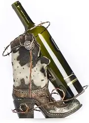 MDI Australia XY-BWH Boot Wine Holder Western Cowboy Boot-Shaped Wine Bottle Holder, Multicolored