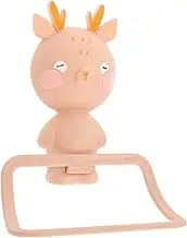YOSADIER Cartoon Elk Wall Mounted Towel Holder Towel Ring for Bathroom Cute Farmhouse Towel Rack for Hanging Hand Towels and Face Towels Compact and Stylish Design