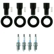NGK 4 Laser Platinum Spark Plugs 4 Coil Boots Kit for Scion xB Toyota Tacoma L4 (for: Toyota)