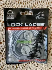 Lock Laces Elastic No Tie Shoelaces One Size Fits All Cool Gray NEW Adjustable
