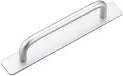 Self-Stick Instant Cabinet Drawer Handles Pulls,Kitchen Door Handle Push Pull with Adhesive for Bathroom,Closet,Wardrobe,Dresser,Window,Sliding Closet (Silver)