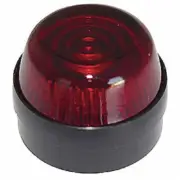 Eaton PILOT LIGHT GLASS LENS EATE34G2 30.5mm Hole, Round High, Black Ring RED