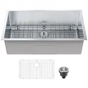 VEVOR Kitchen Sink, 304 Stainless Steel Drop-In Sinks, Undermount Single Bowl Basin with Accessories(Pack of 3), Household Dishwasher Sinks for Workst
