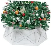 Wooden Tree Collar Box,30" Christmas Tree Collar Christmas White