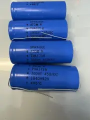 4 SPRAGUE CAPACITORS 100uF 450V NEW