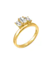 18K Over Silver 0.76 ct. tw. Lab-Grown Diamond 3-Stone Ring