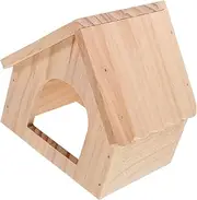 POPETPOP Wooden Hamster Hideout Guinea Pig Hideaway House Small Animal Resting Hut for Chinchilla Guinea Pig Hedgehog