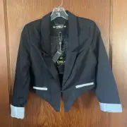 Only Jacket Women’s M Black Dress Tux Cropped Dandy Blazer Luxury Collection NWT