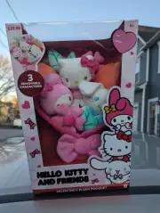 NEW Hello Kitty And Friends Valentines Plush Bouquet 3 Removable Characters