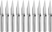 uxcell Wood Engraving Bit Solid Carbide 3.175mm 1/8" Shank, 30 Degree 0.2mm Tip CNC Router Tool for Acrylic PVC MDF PCB Wood Carving, 10pcs