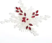 [Generic] Women Hair Comb Wedding Bridal Crystal Clip Bridesmaid Hair Dress Prom Special Occasion Hair Accessories (Silver, One size)