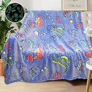Dinosaur Blanket for Boys, Personalized Baby Blankets for Boys, Dinosaur Glow in The Dark Blanket for Kids, Toddler Blanket for Boys, Soft Fleece Blankets and Throw,Birthday 40"x 60"