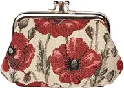 Signare Fashion Tapestry Double Clasp Metal Frame Purse (Floral)