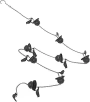 Outdoor Rain Chain Hummingbird Motif Classic Rain Bell Design Easy Install Rust-Proof Iron Garden Decor