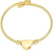 [constantlife] Cremation Bracelet for Ashes Memorial Jewelry Stainless Steel Heart Shape Urn Pendant Chain Ashes Holder Funeral Keepsake