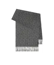 Burberry Logo Jacquard Fringed-Edge Scarf One size iron-gray