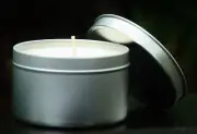 Large 40hr FRANKINCENSE, MYRRH & ORANGE Soy CANDLE TIN Garden Lovers & Landscape