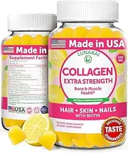 Collagen Gummies Anti Aging Protein Supplements for Men & Women, Vitamins for Hair, Skin and Youthful Appearance
