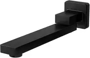 Cefito Bathroom Basin Mixer Tap, Wall Bath Spout Laundry Vanity Sink Faucet Taps Laundry Tapware 180 Swivel Wall-Mounted Bathtub for Shower, Solid Brass Square Black