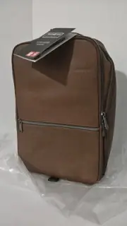 Samsonite Classic Leather Backpack, Cognac/Brown 3 Compartments Plus Sm Pocket