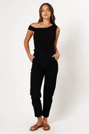 [PUP54] Cooper Paperbag Waist Jean - Black 6 black